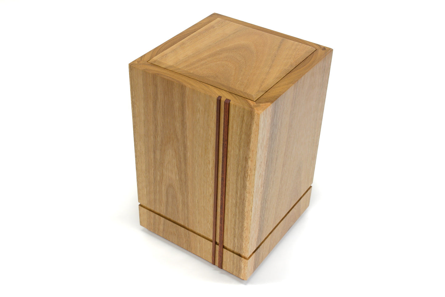 Wooden cremation urn handcrafted from Spotted Gum