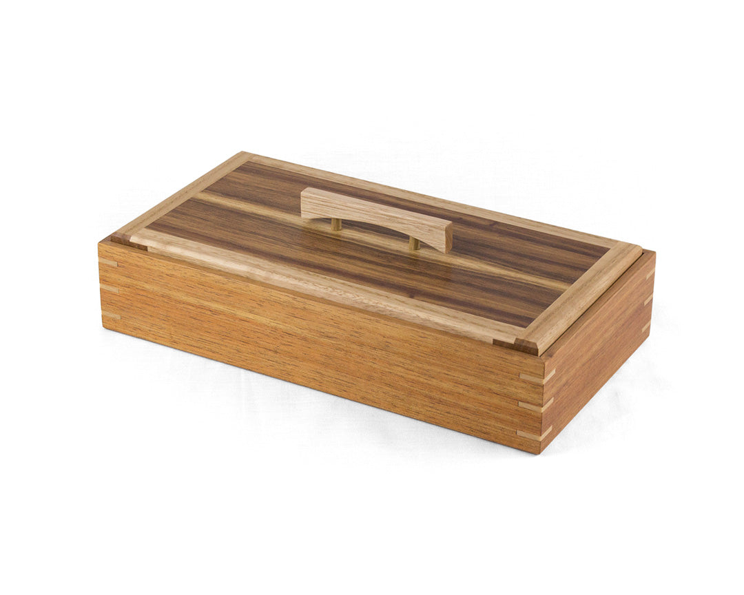 Wooden Keepsake Box handcrafted from Tasmanian Blackwood & Queensland Walnut