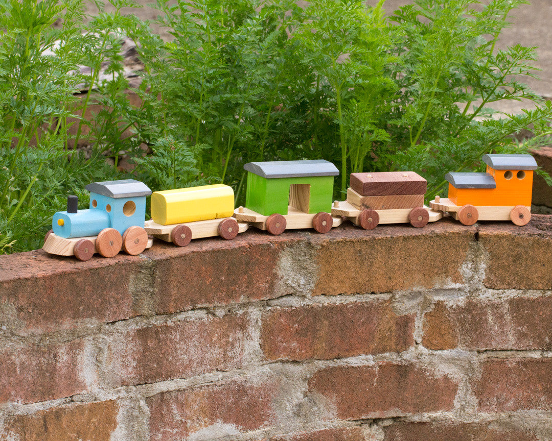 Handcrafted Wooden Toy Freight Train