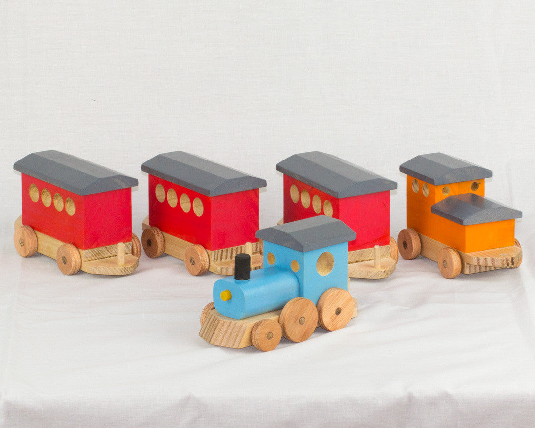 Handcrafted Wooden Toy Passenger Train