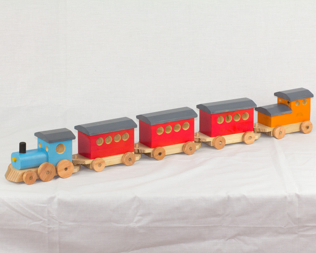 Handcrafted Wooden Toy Passenger Train
