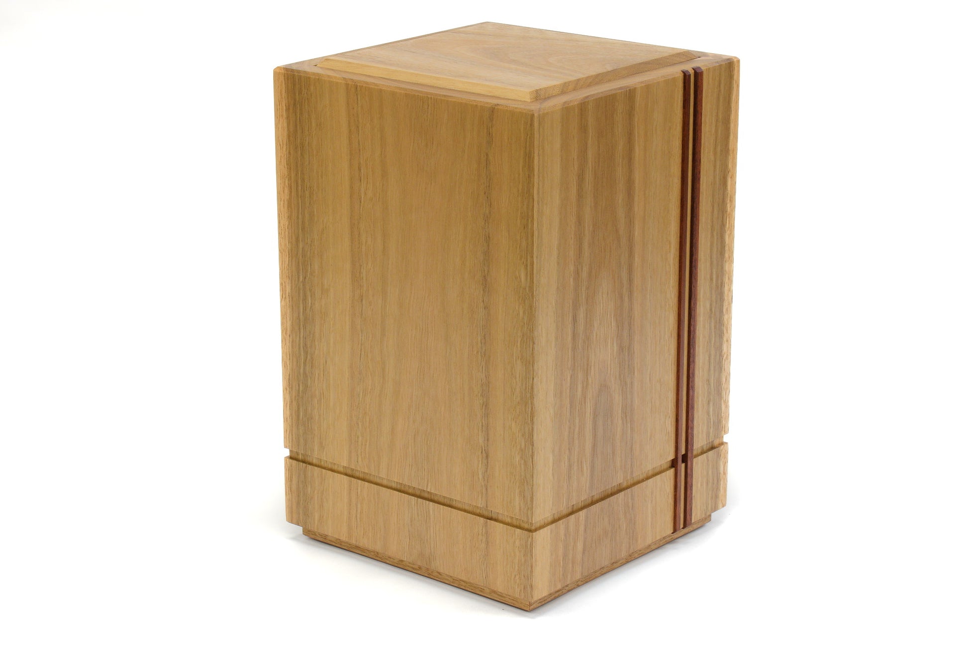 Wooden cremation urn handcrafted from Spotted Gum