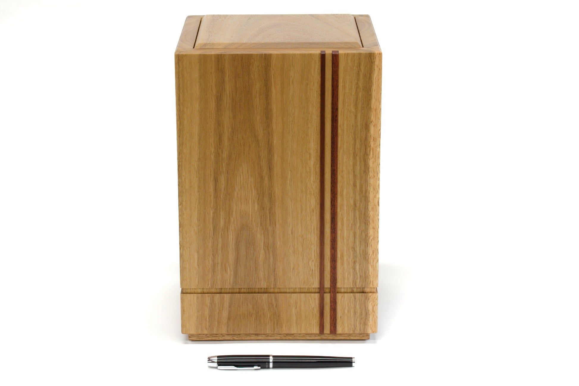 Wooden cremation urn handcrafted from Spotted Gum