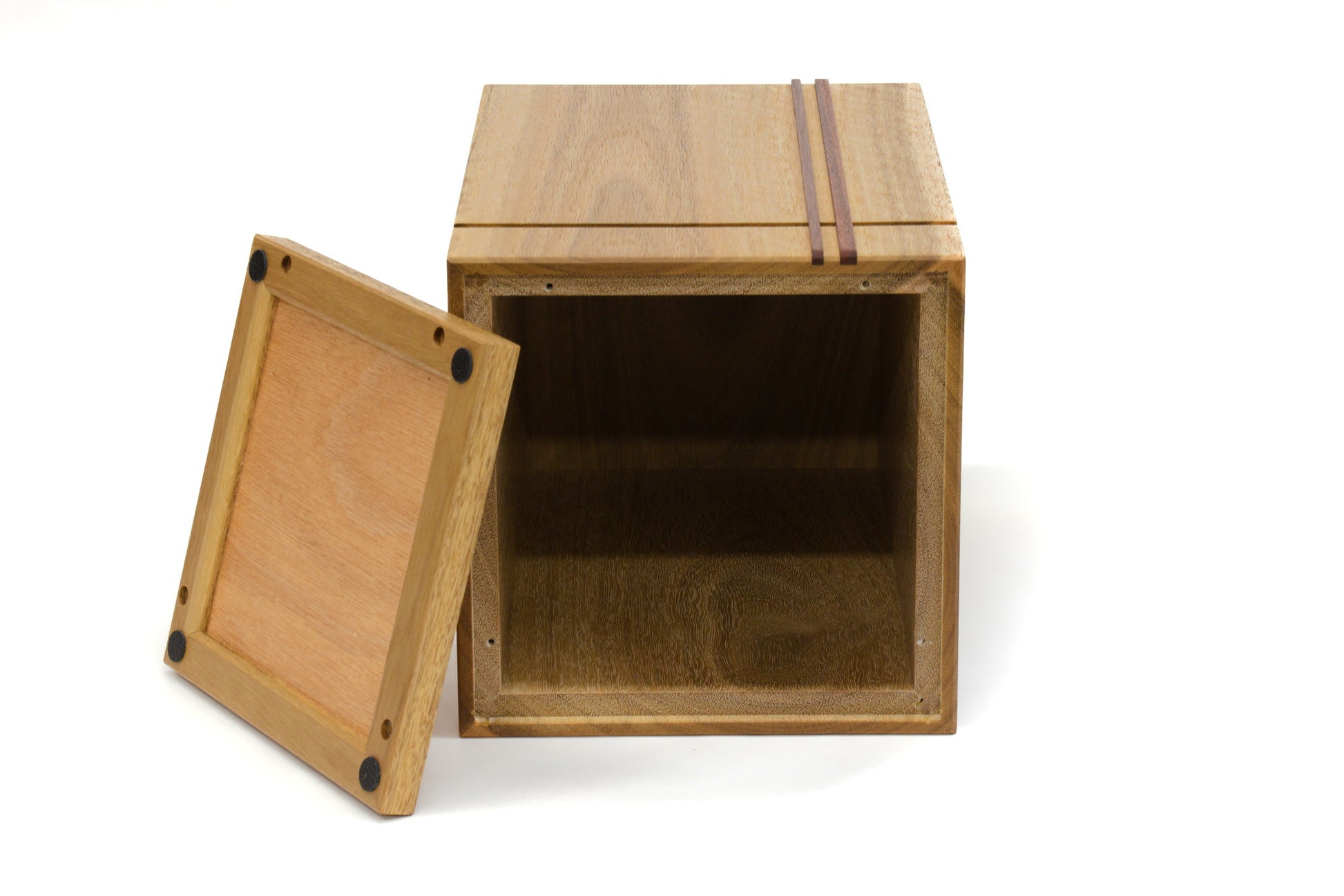 Wooden cremation urn handcrafted from Spotted Gum