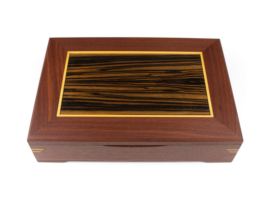 Wooden Document Box handcrafted from Jarrah & Macassar Ebony veneer