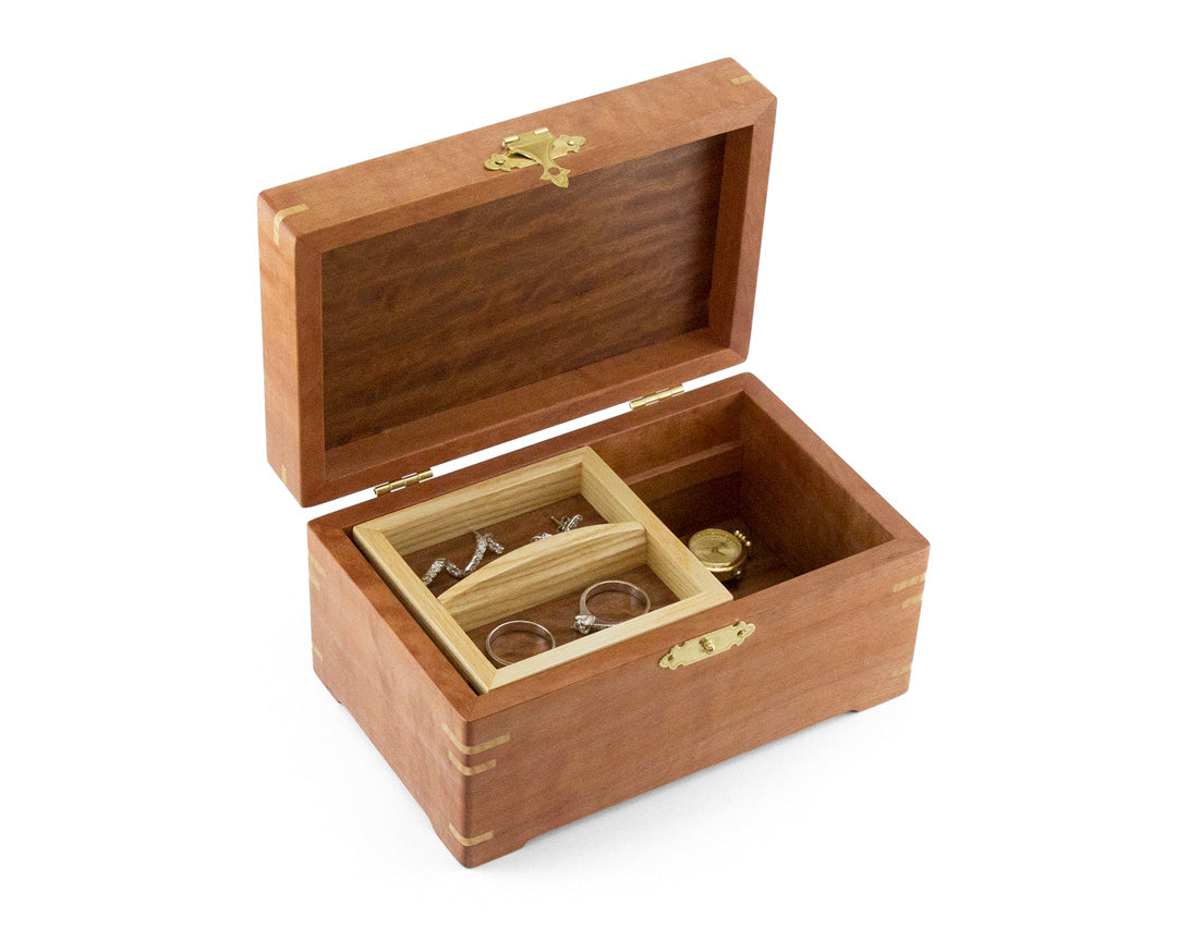 Small Wooden Jewellery Box handcrafted from Myrtle