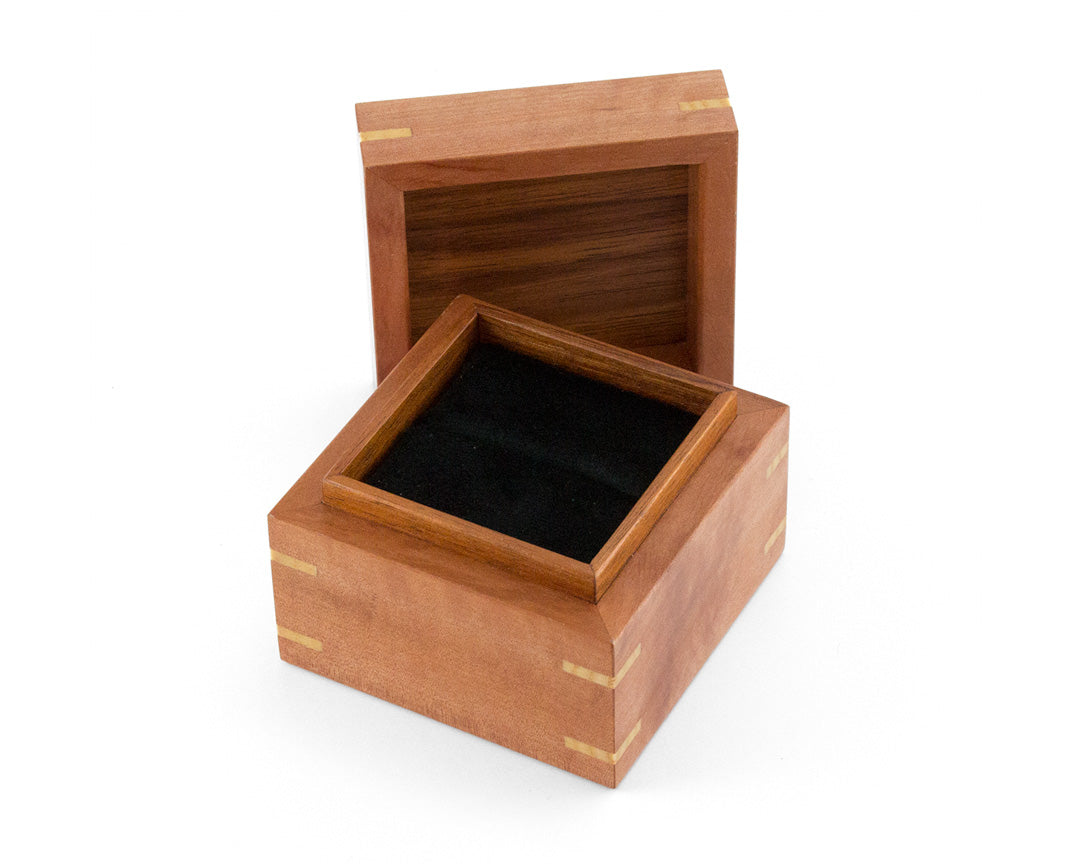Wooden Proposal Ring Box handcrafted from Myrtle and Blackwood