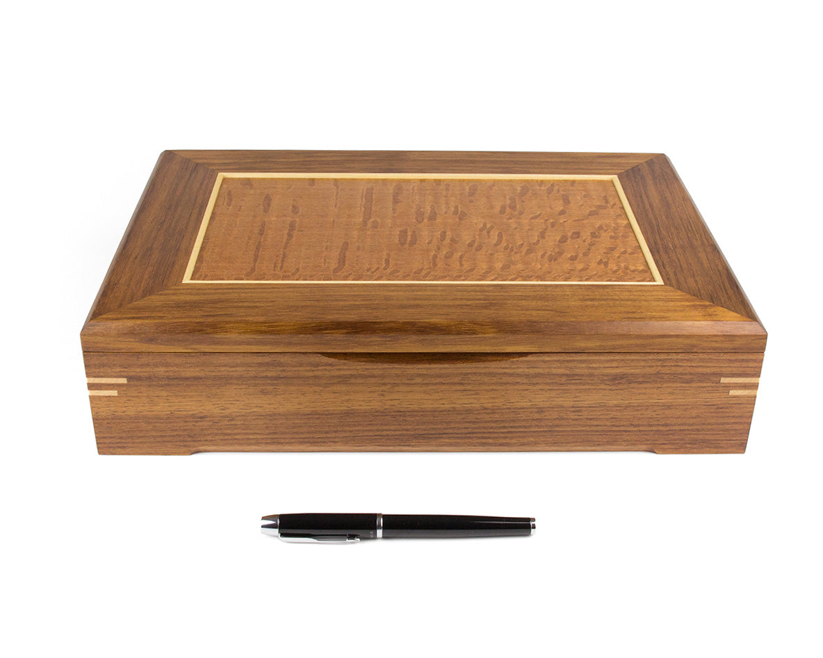 Wooden Document Box handcrafted from Tasmanian Blackwood & Silky Oak veneer