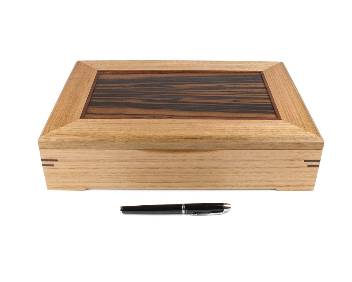Timber Document Box Document Box - Tasmanian Oak and Macassar Ebony – Warawood Shed