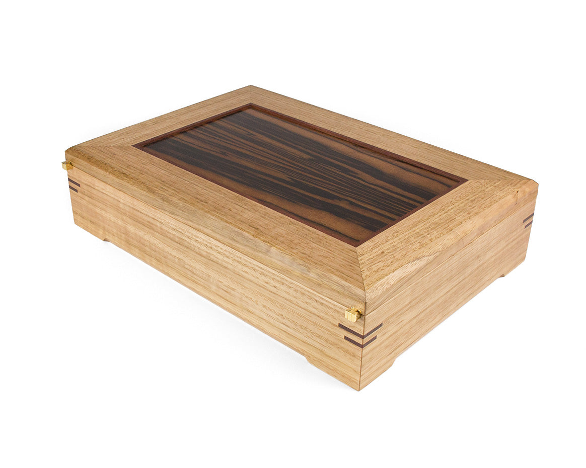 Timber Document Box Document Box - Tasmanian Oak and Macassar Ebony – Warawood Shed