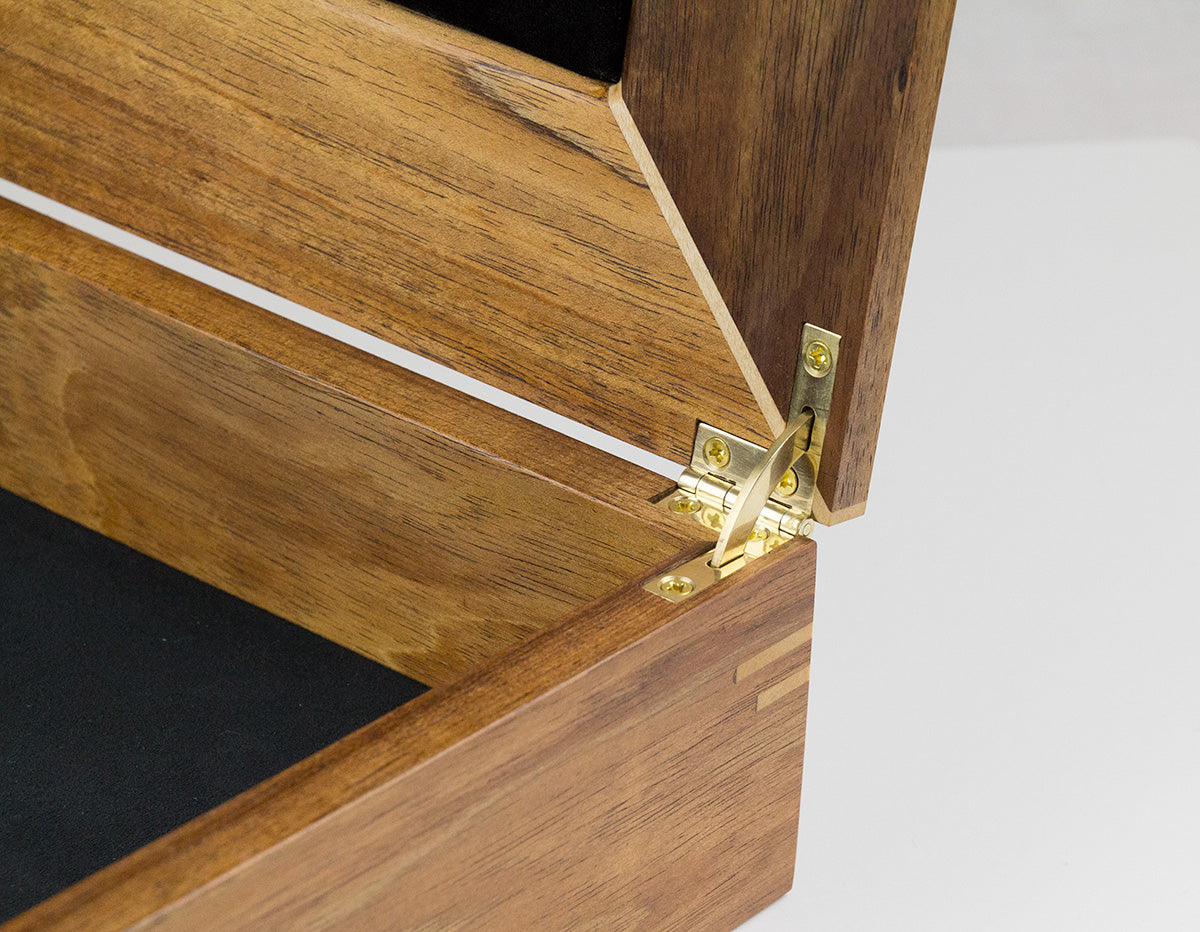 Wooden Document Box handcrafted from Tasmanian Blackwood & Walnut Burl veneer