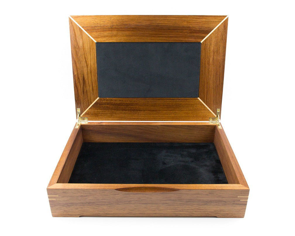 Wooden Document Box handcrafted from Tasmanian Blackwood & Maple Burl veneer