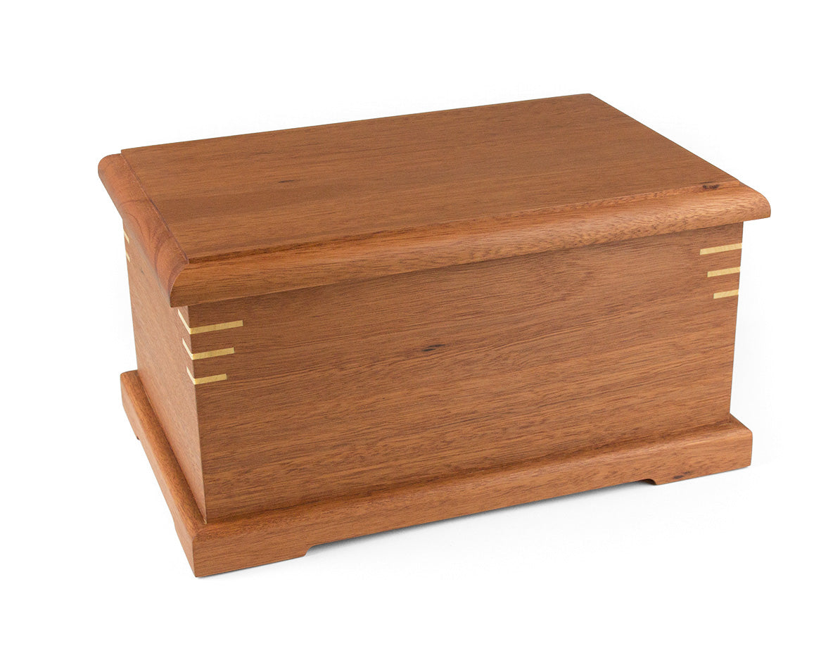 Wooden cremation urn handcrafted from Jarrah