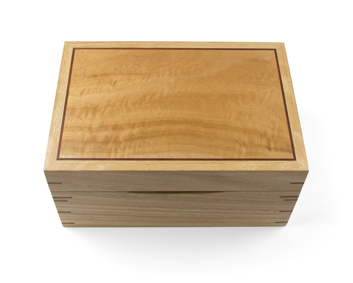 Wooden Jewellery Box with two trays handcrafted from Blackbutt and Jarrah