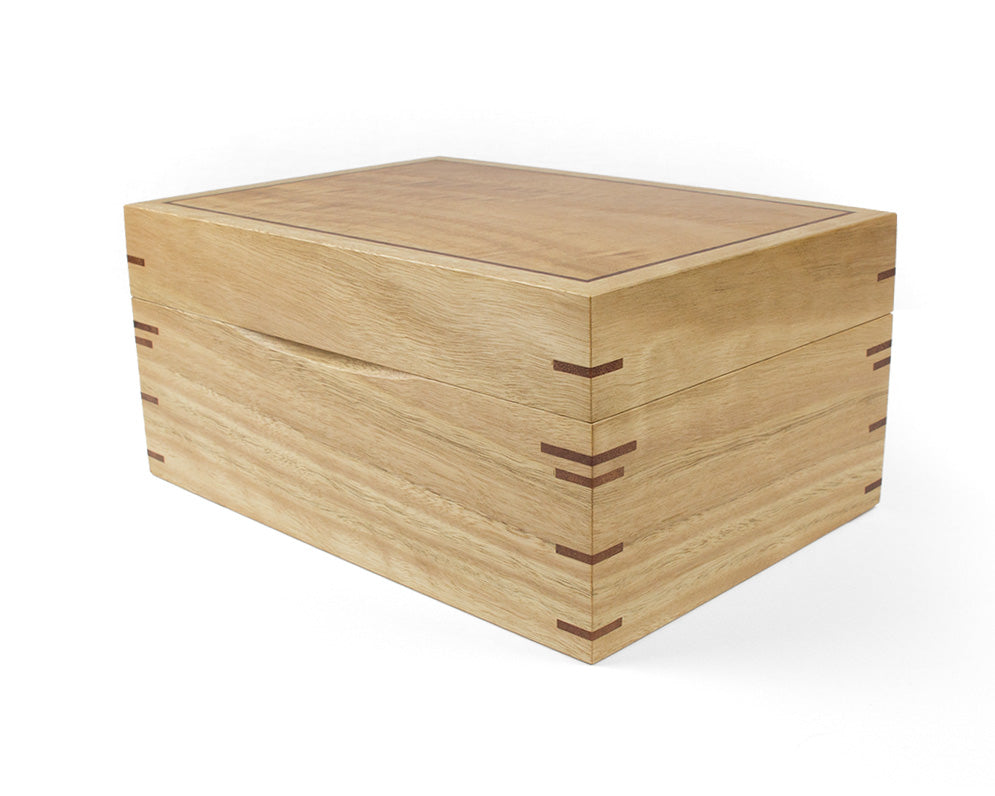 Wooden Jewellery Box with two trays handcrafted from Blackbutt and Jarrah