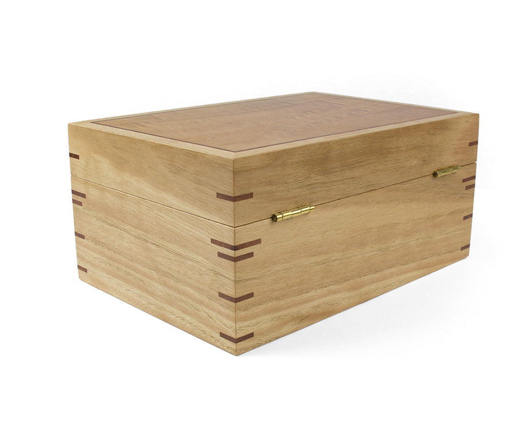 Wooden Jewellery Box with two trays handcrafted from Blackbutt and Jarrah