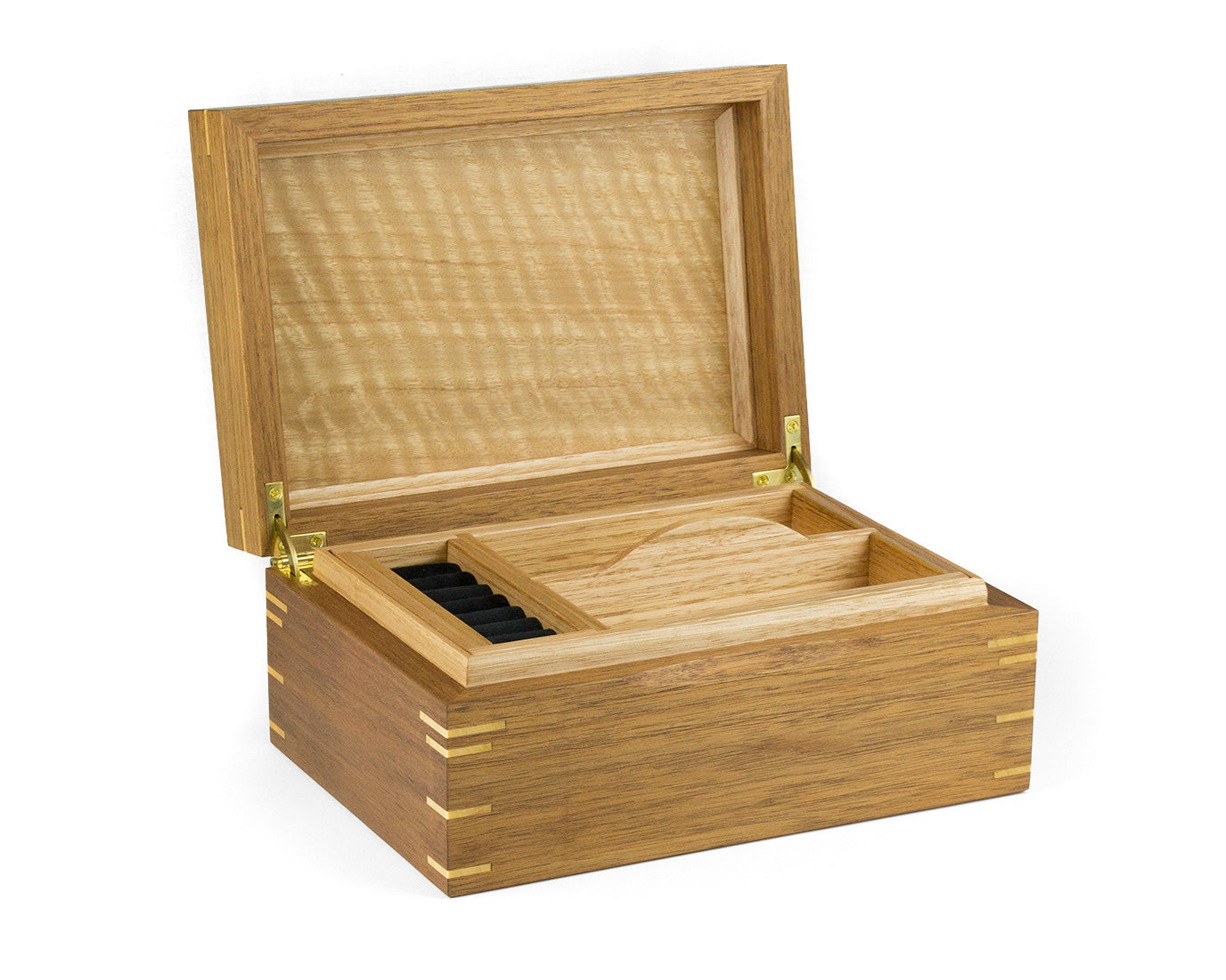 Wooden jewellery box handcrafted from Tasmanian Blackwood and Tasmanian Oak
