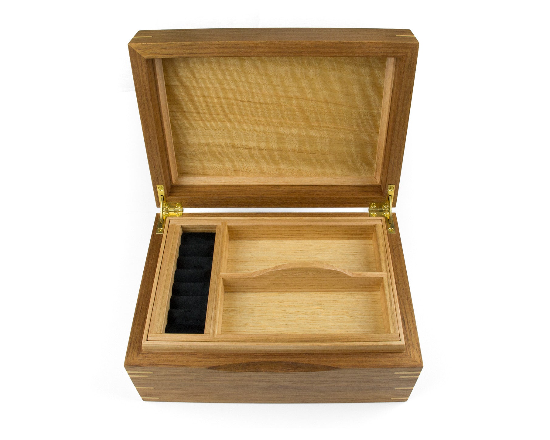 Wooden jewellery box handcrafted from Tasmanian Blackwood and Tasmanian Oak
