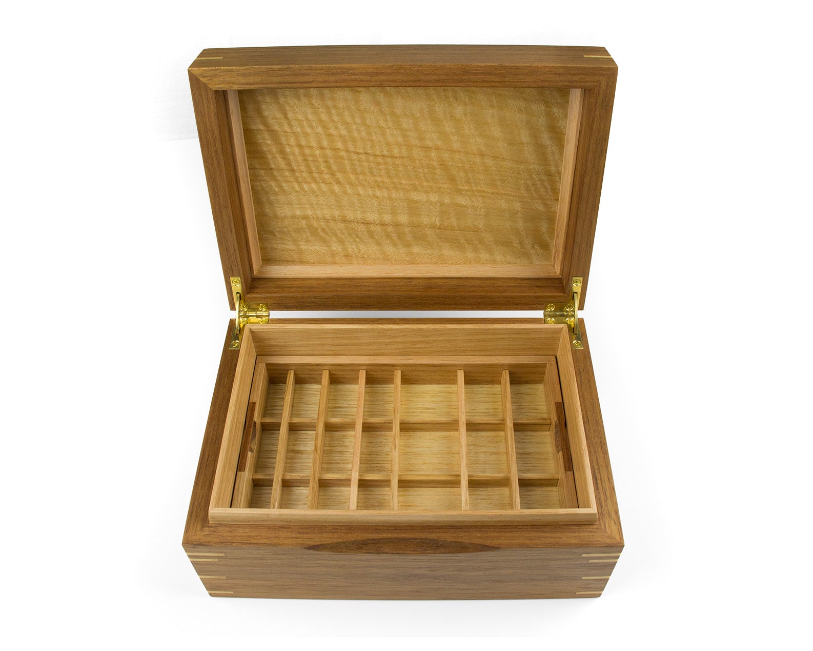 Wooden jewellery box handcrafted from Tasmanian Blackwood and Tasmanian Oak