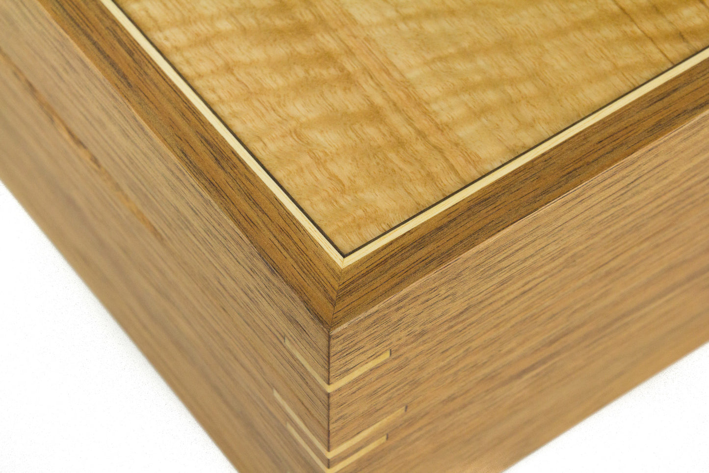 Wooden jewellery box handcrafted from Tasmanian Blackwood and Tasmanian Oak