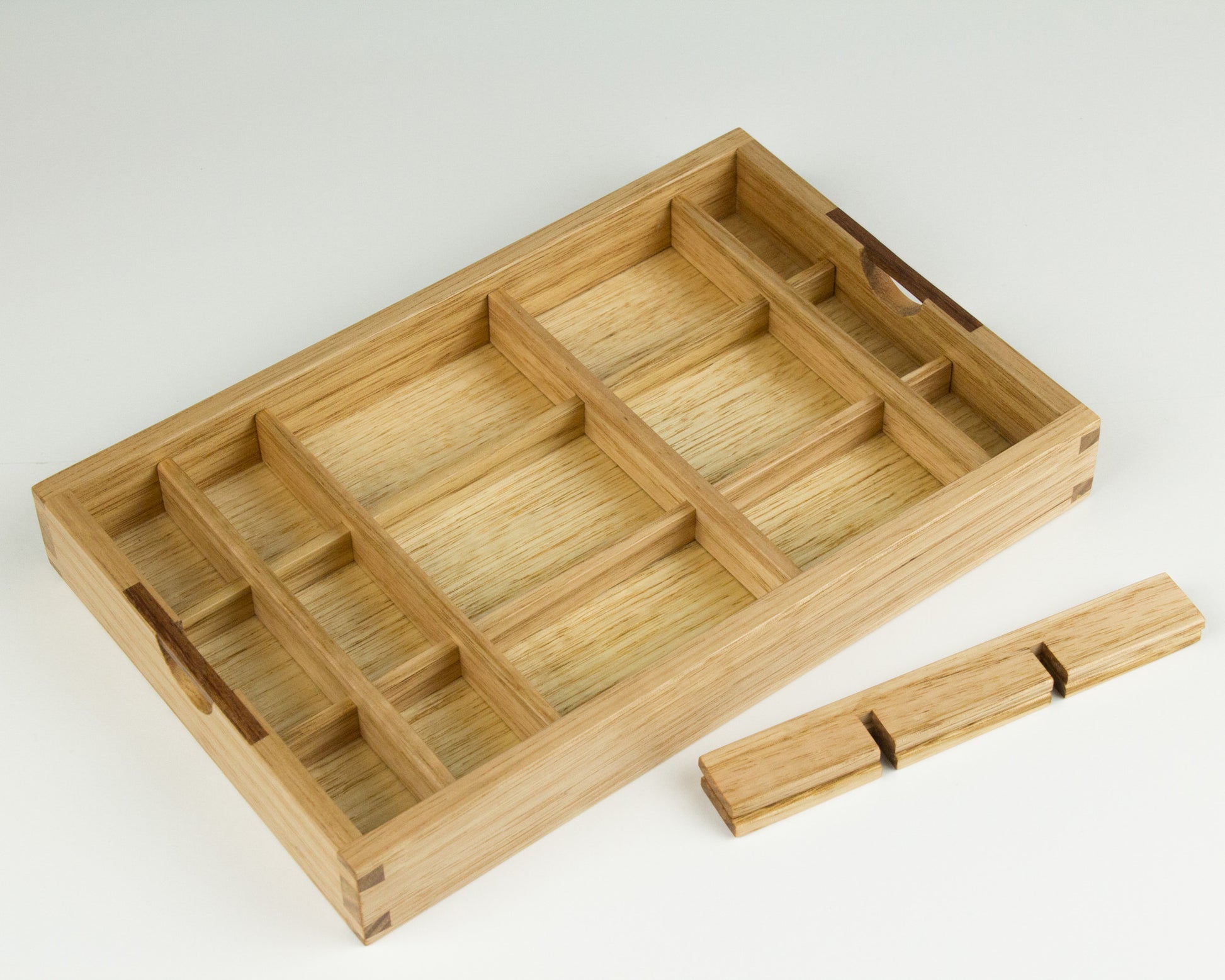 Wooden jewellery box tray handcrafted from Tasmanian Oak