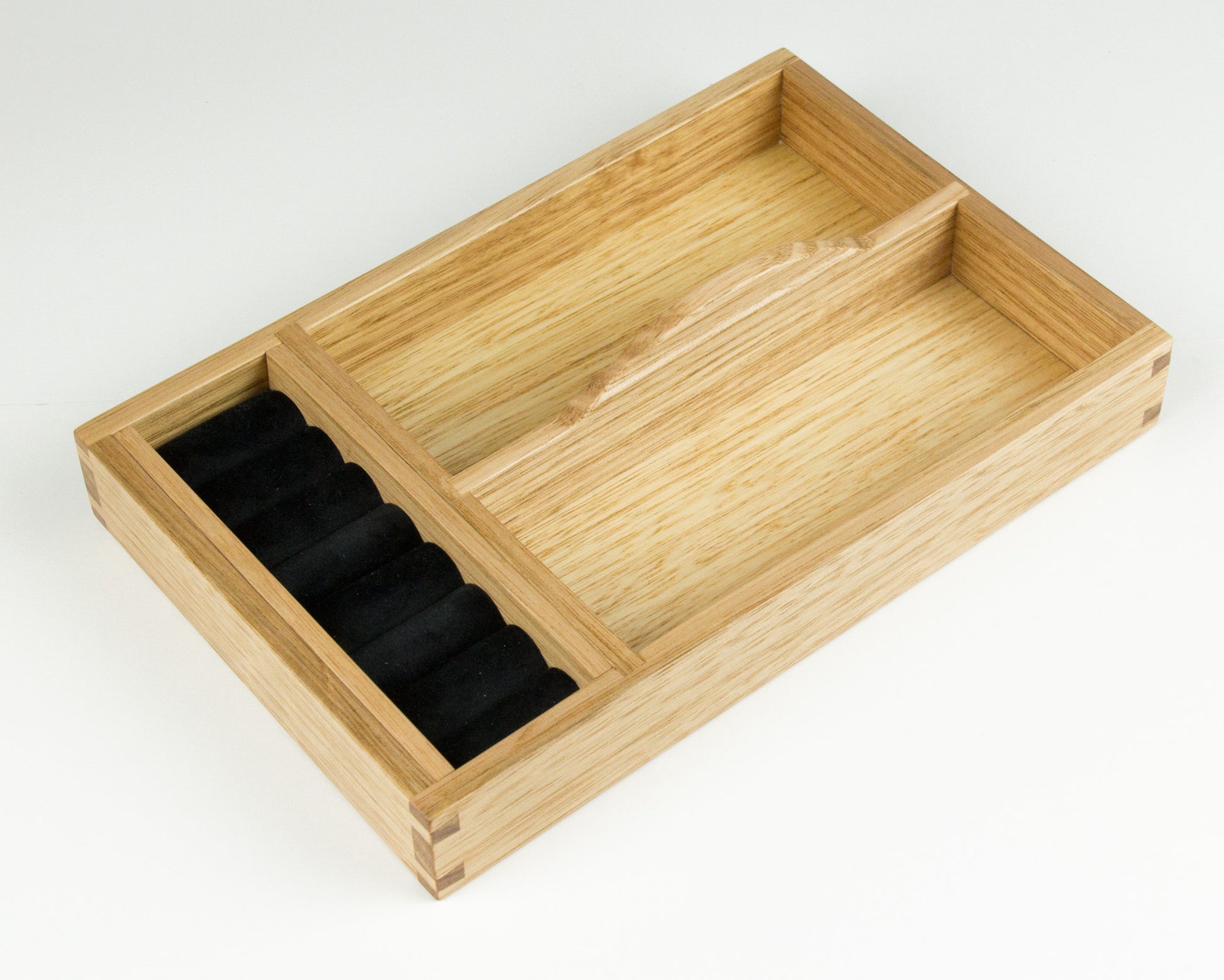 Wooden jewellery box tray handcrafted from Tasmanian Oak