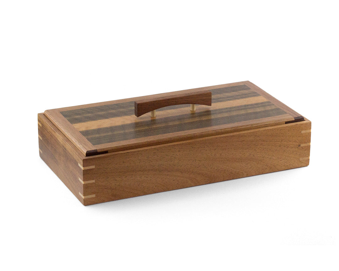 Wooden Keepsake Box handcrafted from Tasmanian Blackwood & Queensland Walnut