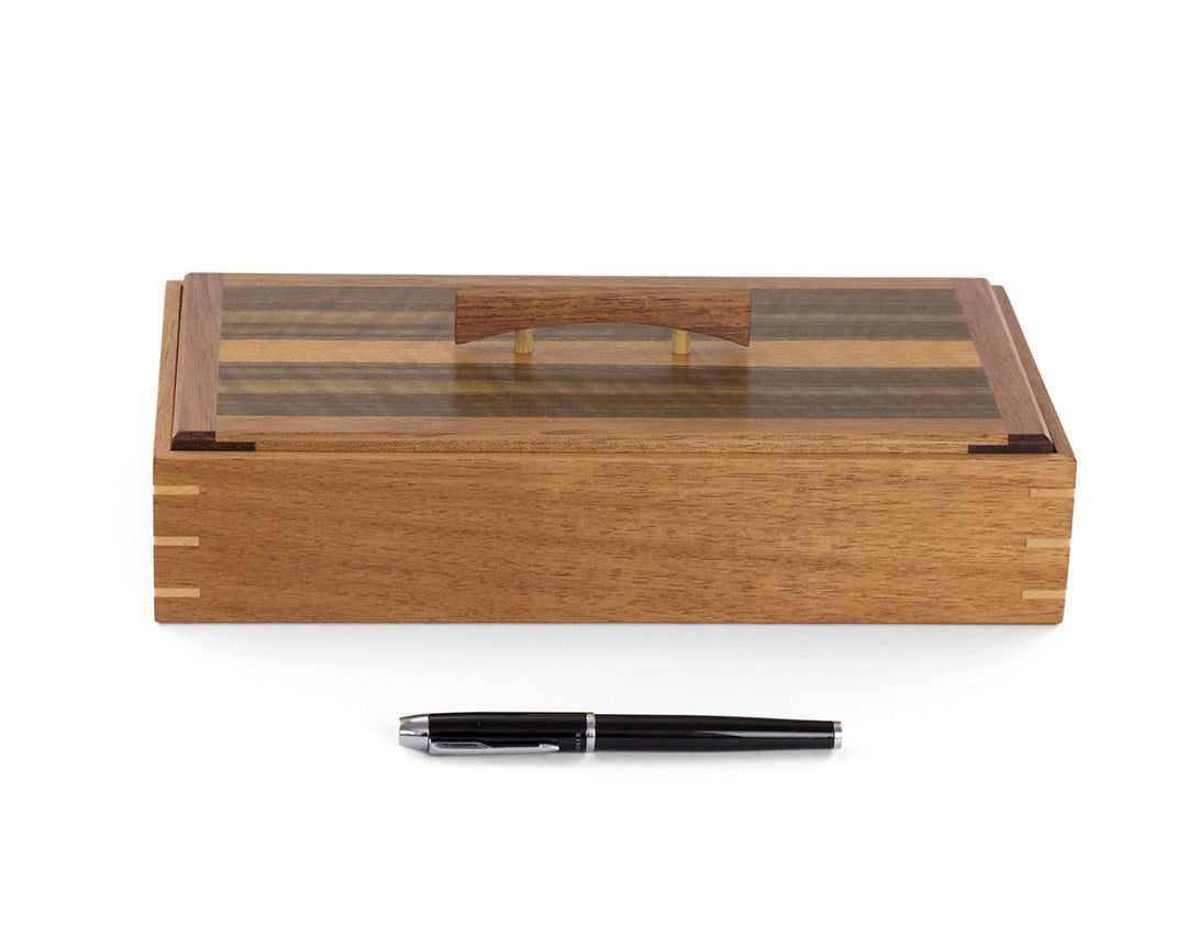 Wooden Keepsake Box handcrafted from Tasmanian Blackwood & Queensland Walnut