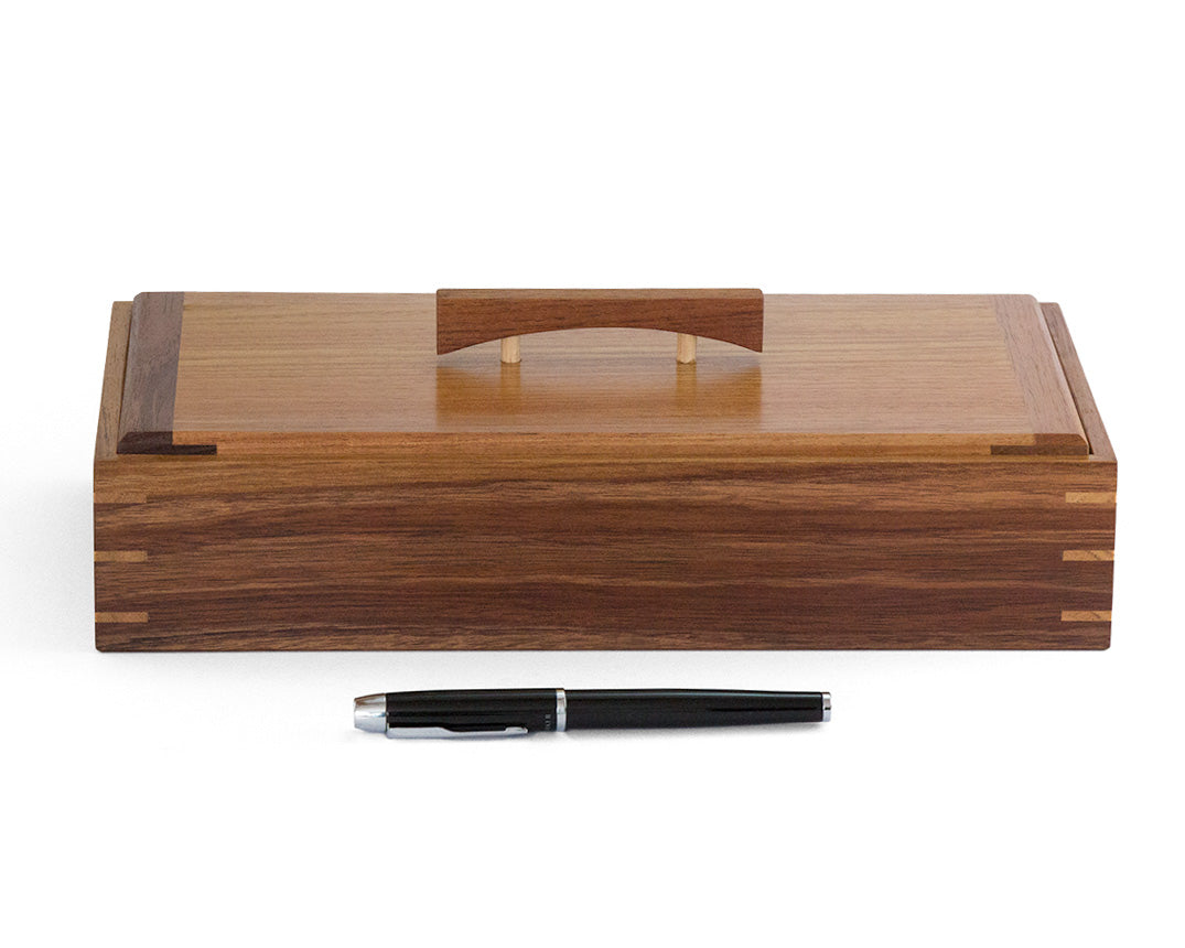 Wooden Keepsake Box handcrafted from Tasmanian Blackwood & PNG Rosewood