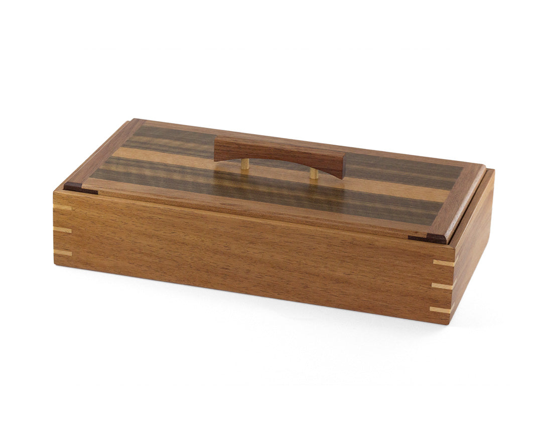 Wooden Keepsake Box handcrafted from Tasmanian Blackwood & Queensland Walnut
