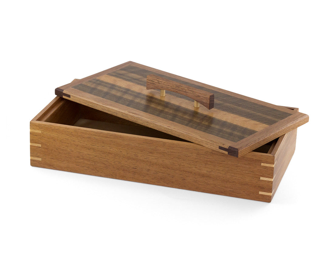 Wooden Keepsake Box handcrafted from Tasmanian Blackwood & Queensland Walnut