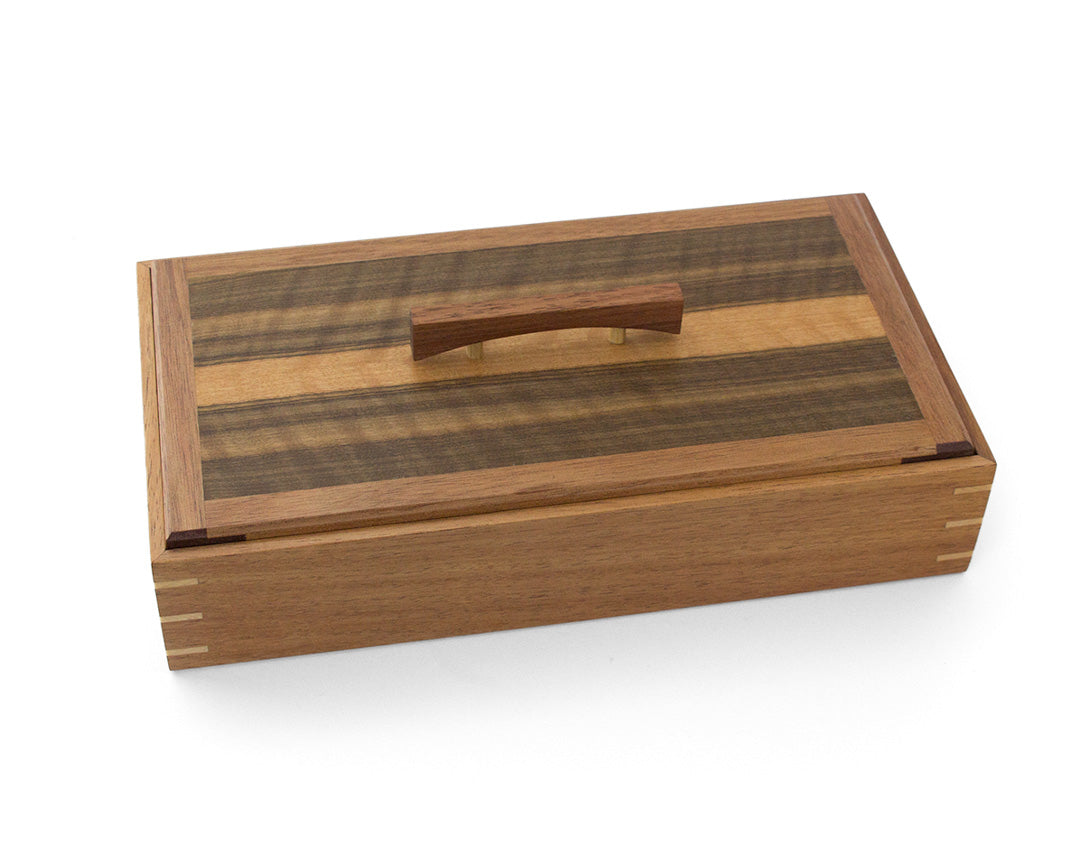 Wooden Keepsake Box handcrafted from Tasmanian Blackwood & Queensland Walnut