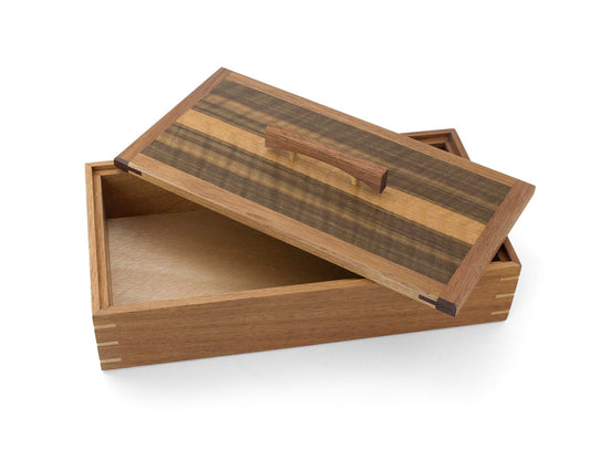 Wooden Keepsake Box handcrafted from Tasmanian Blackwood & Queensland Walnut