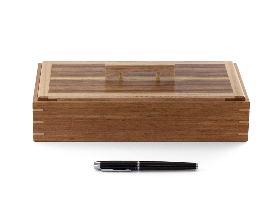 Wooden Keepsake Box handcrafted from Tasmanian Blackwood & Queensland Walnut