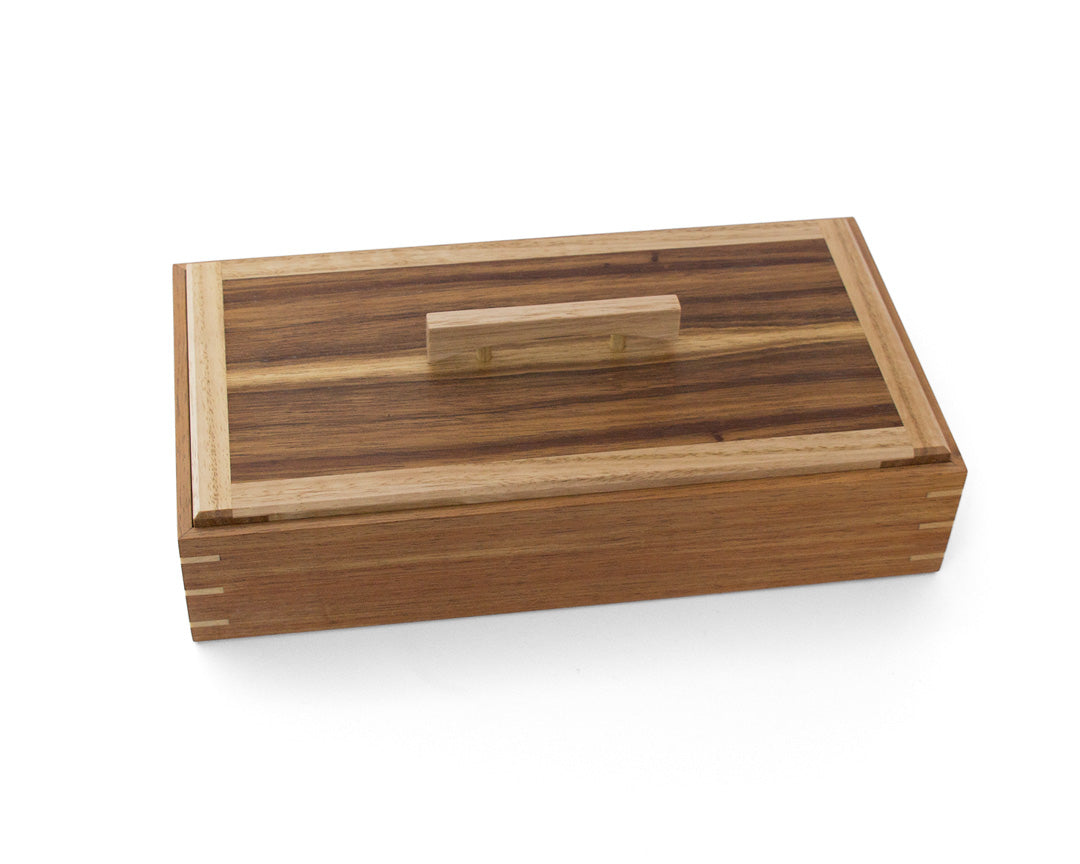 Wooden Keepsake Box handcrafted from Tasmanian Blackwood & Queensland Walnut
