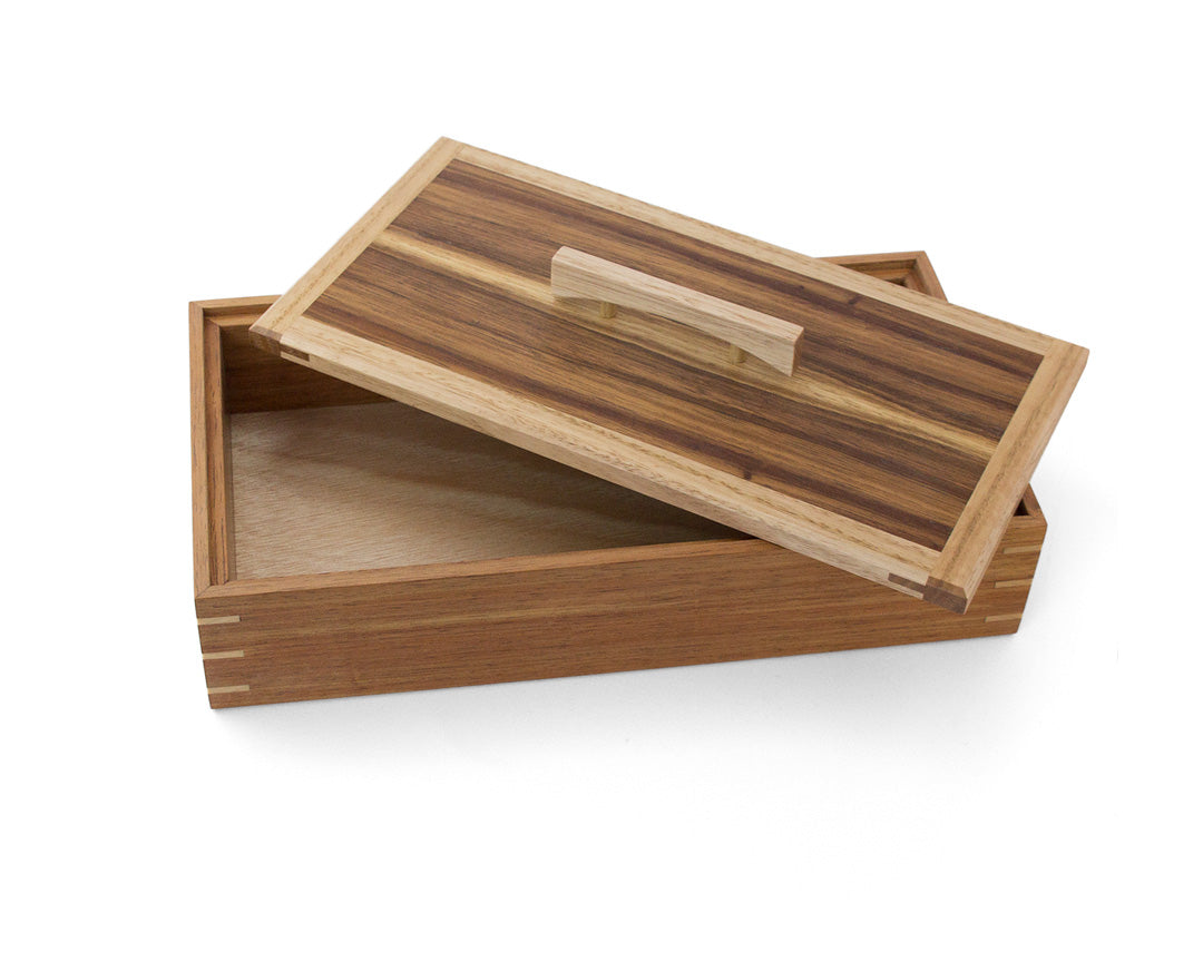 Wooden Keepsake Box handcrafted from Tasmanian Blackwood & Queensland Walnut