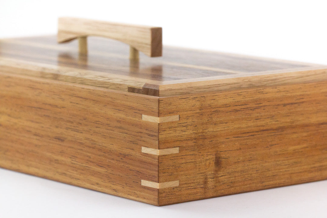 Wooden Keepsake Box handcrafted from Tasmanian Blackwood & Queensland Walnut