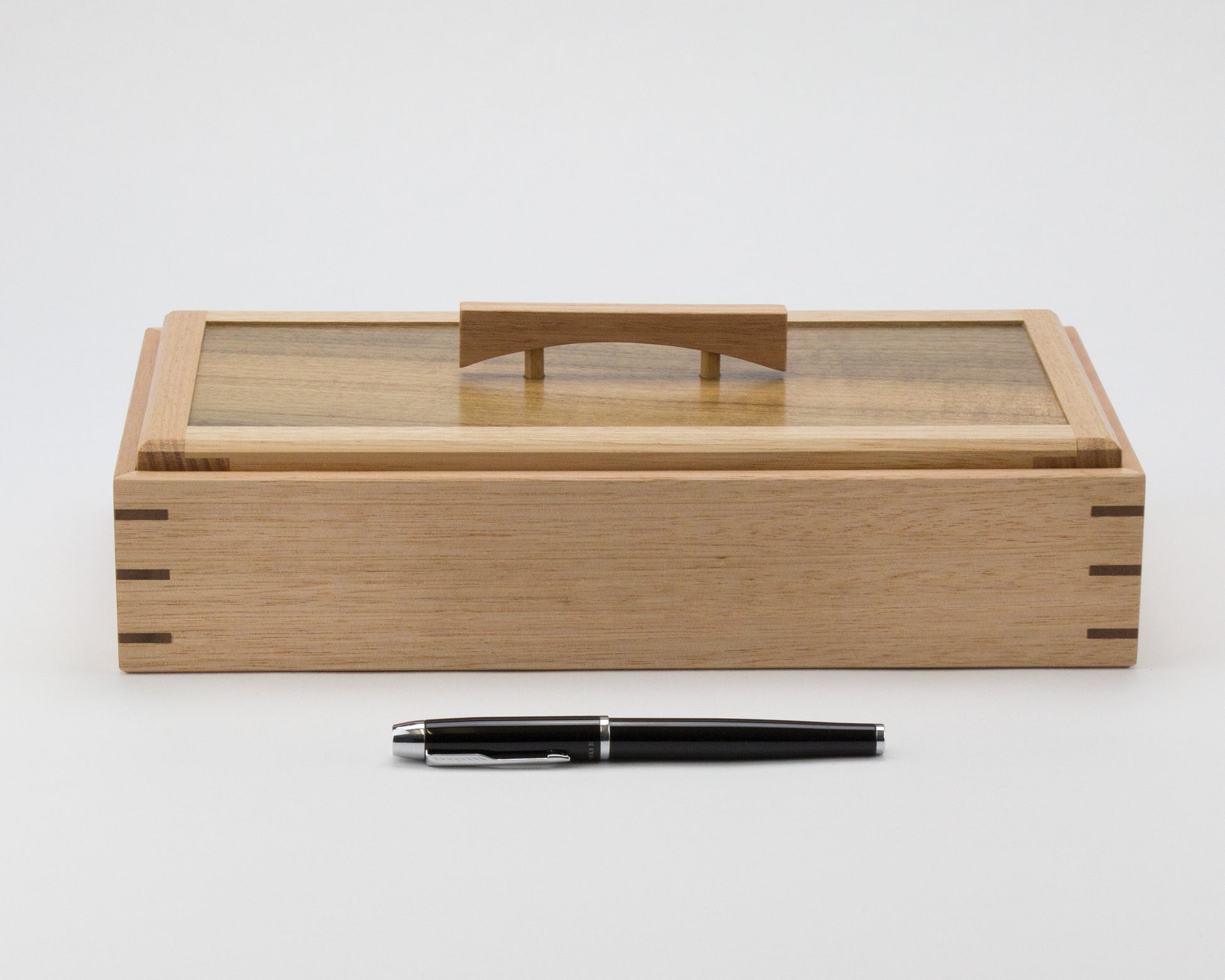 Wooden Keepsake Box handcrafted from Tasmanian Oak & Queensland Walnut