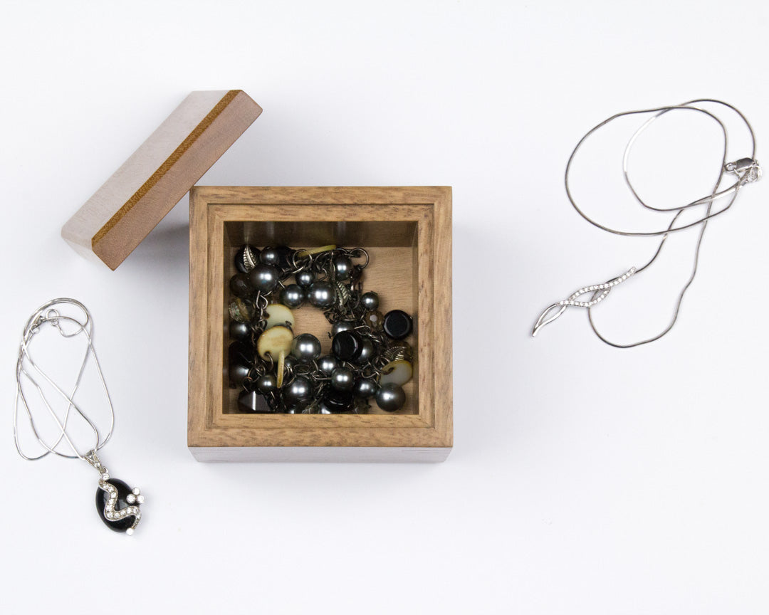 Small wooden trinket box handcrafted from Australian Spotted Gum