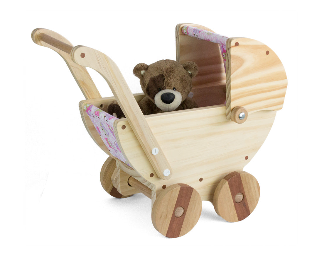 Wooden toy stroller