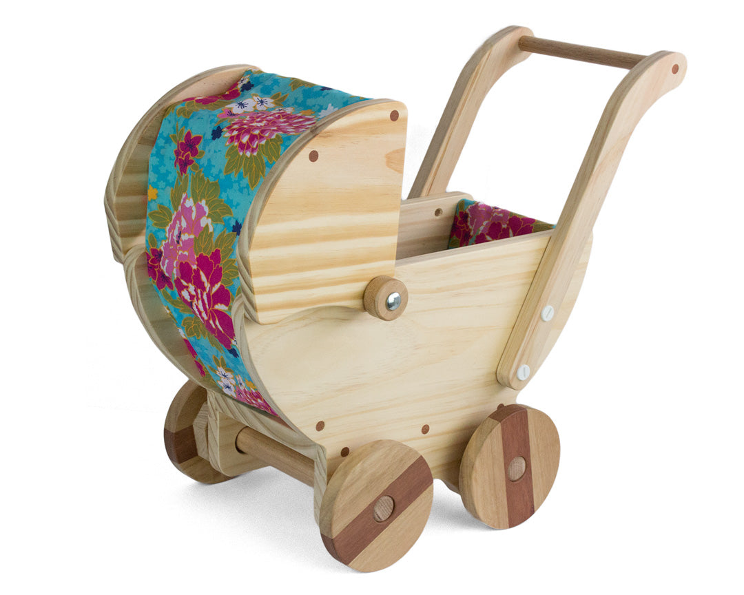 Wooden toy stroller