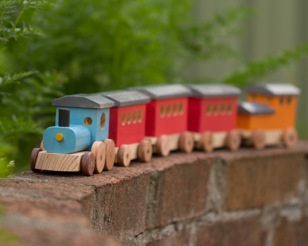 Handcrafted Wooden Toy Passenger Train