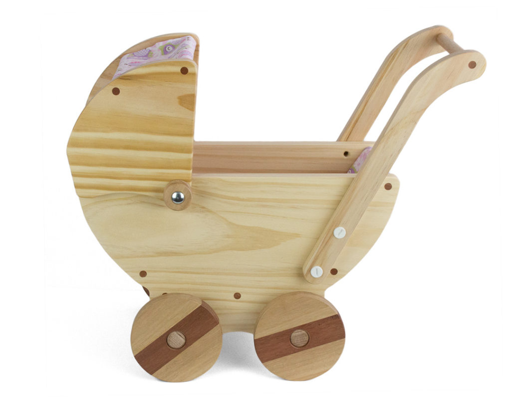 Wooden toy pram