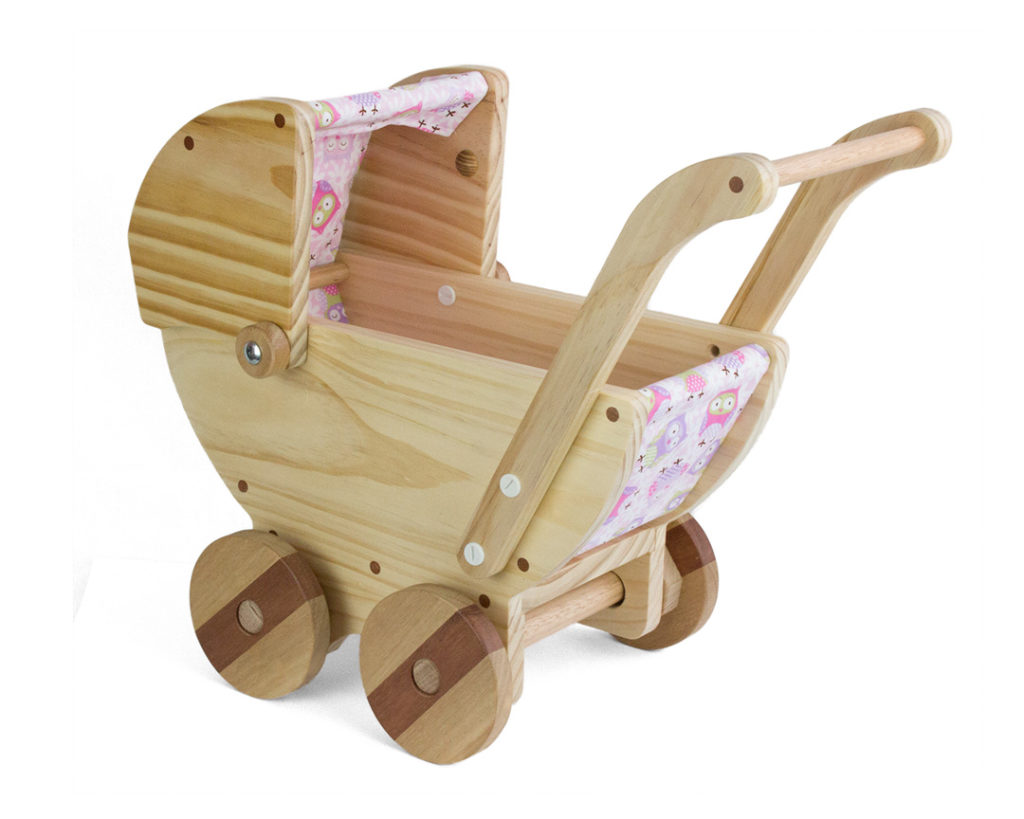 Wooden toy pram