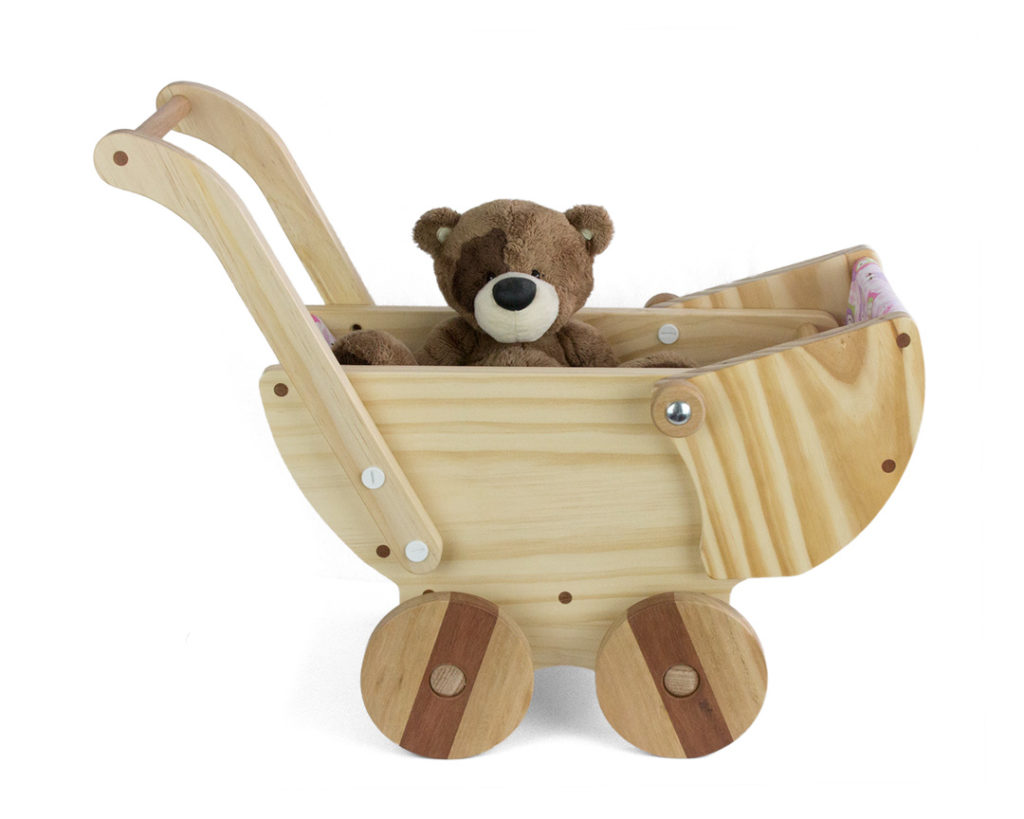 Wooden toy pram