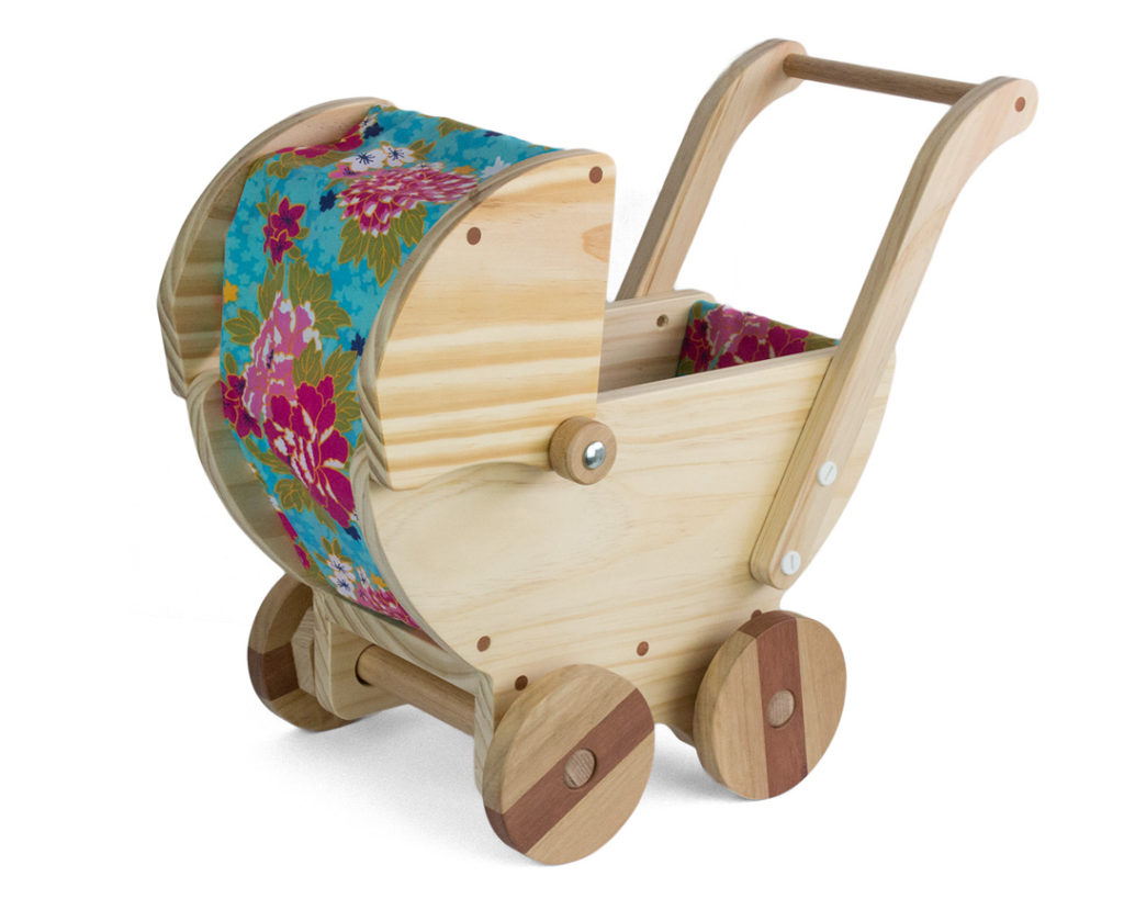 Wooden toy pram