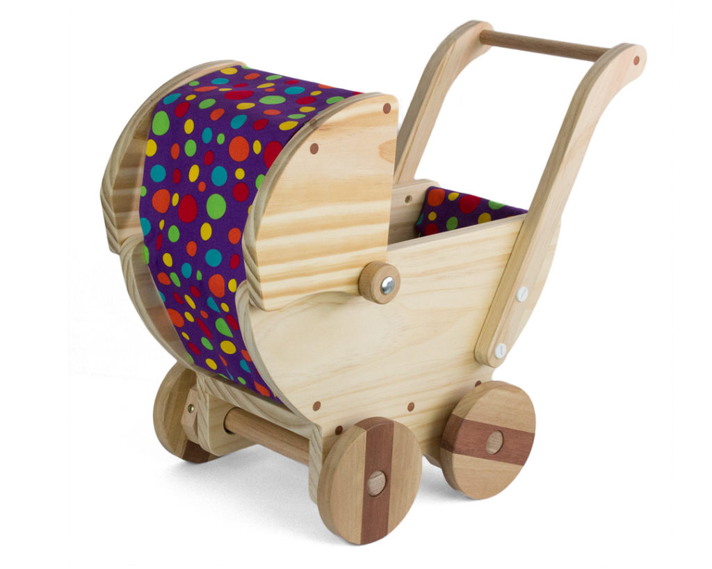 Wooden toy pram