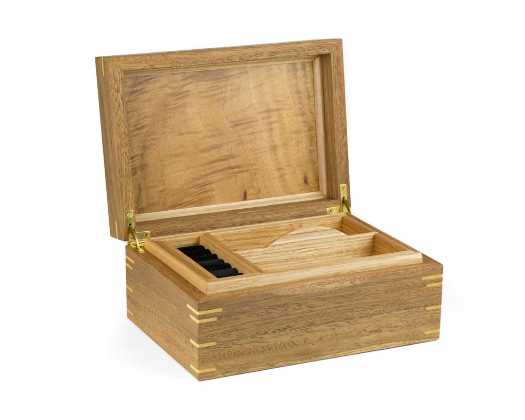 Spotted Gum and Tasmanian Oak Jewellery Box First Level